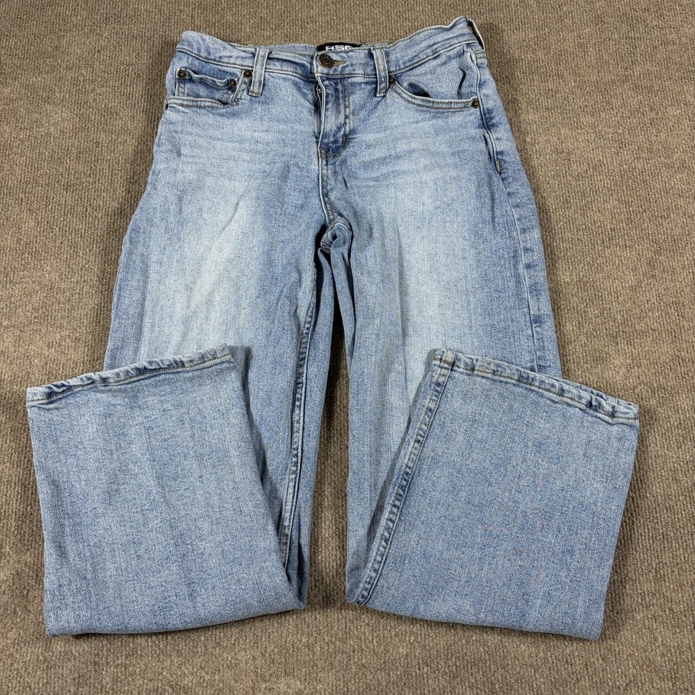 RSQ Womens Straight Leg Jeans Size 12 Light Wash Stretch Denim Blue Casual